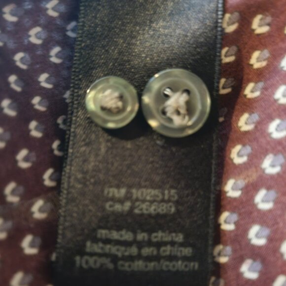 John Varvatos Star USA XL Maroon patterned button up shirt - Picture 2 of 4